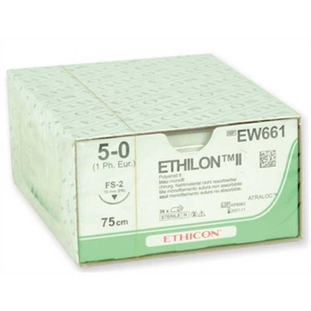 SUTURA MONOFILAMENTO ETHICON ETHILON - 5/0 ago 19 mm ( conf.36 pz)